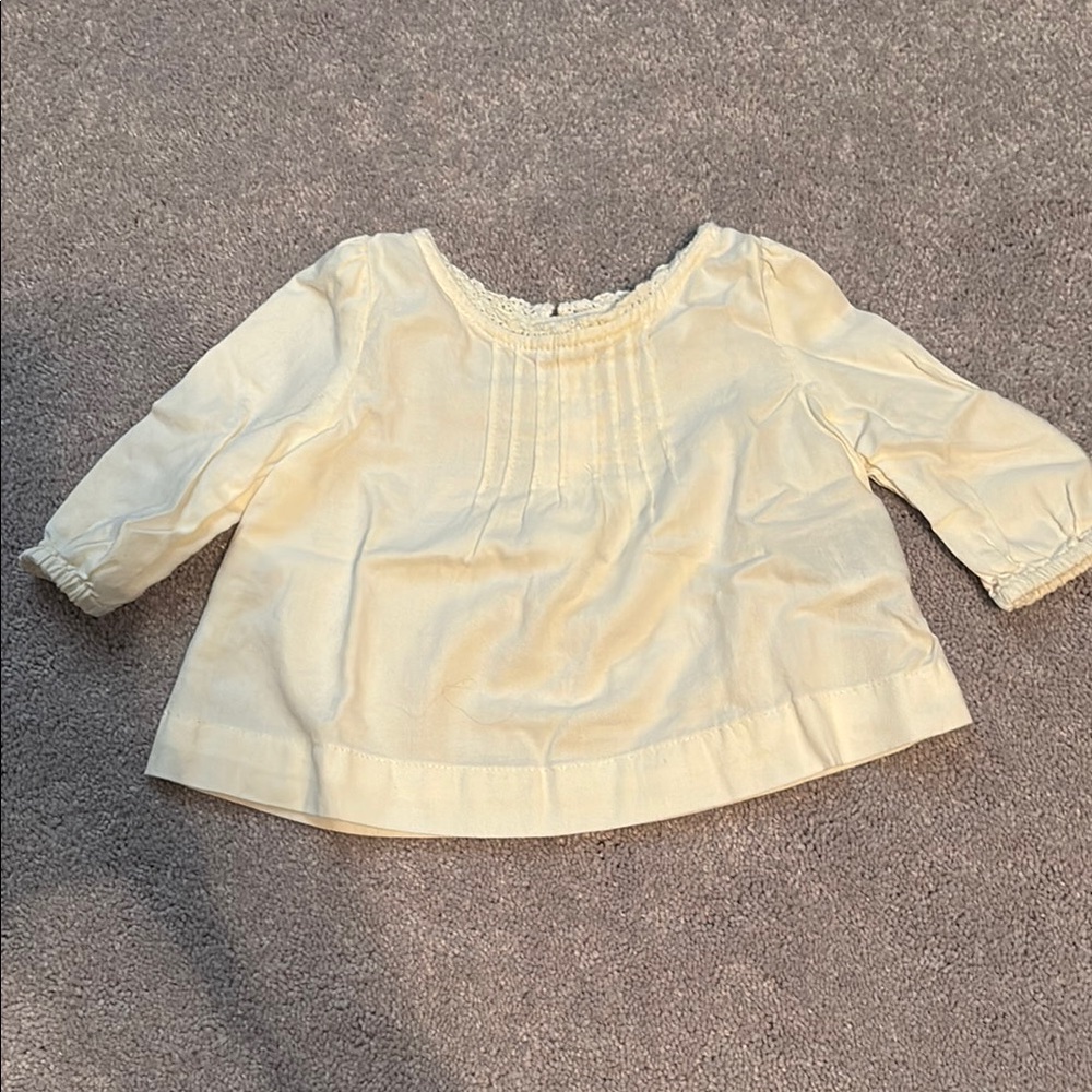 BabyGAP Cream Blouse with Ruffled Neckline